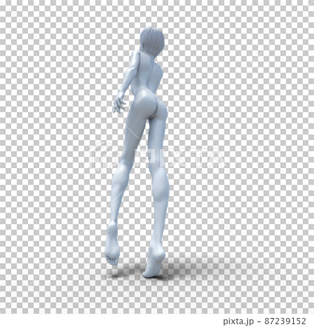White figure female nude perming3DCG illustration material 87239152