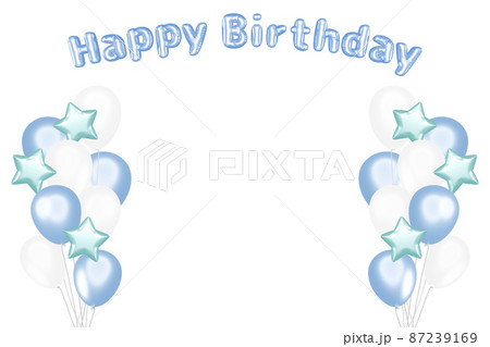 Happy Birthday　バルーン　フレーム　星 87239169