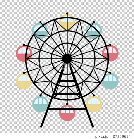 Cute ferris wheel illustration 87239634