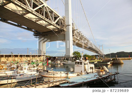 下津井港　下津井漁港　瀬戸大橋　岡山県倉敷  瀬戸内海 87239689