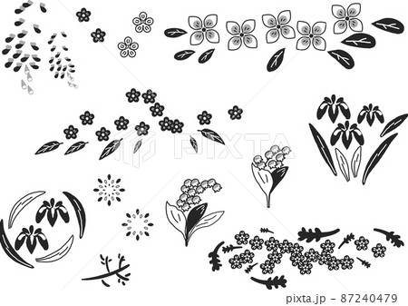 五月、初夏を彩る花々 セット イラスト素材 五月、初夏を彩る花々 セット イラスト素材 87240479