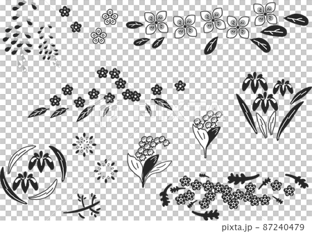 五月、初夏を彩る花々 セット イラスト素材 五月、初夏を彩る花々 セット イラスト素材 87240479
