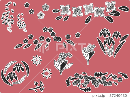五月 初夏を彩る花々 セット イラスト素材 のイラスト素材