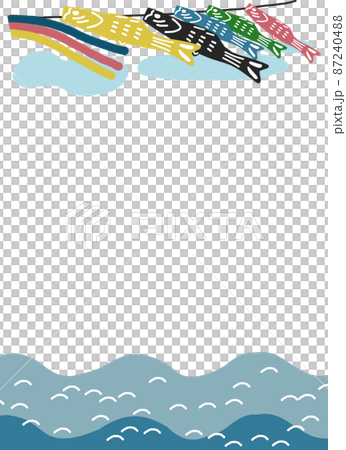 Many carp streamers decorated in the river Illustration material Many carp streamers decorated in the river Illustration material 87240488