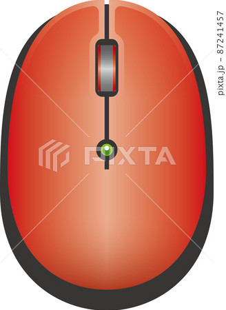 ワイヤレスマウスのイメージイラスト（レッド） 87241457
