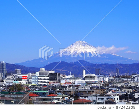 <静岡市>富士山と静岡市街 <静岡市>富士山と静岡市街 87242209