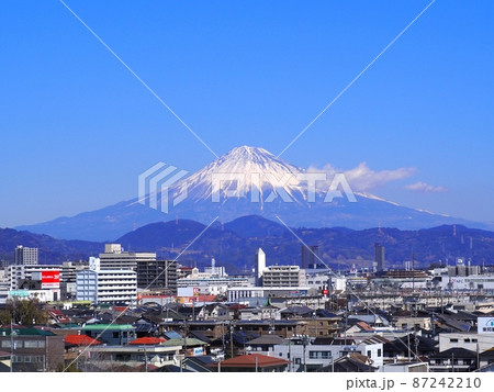 <静岡市>富士山と静岡市街 <静岡市>富士山と静岡市街 87242210