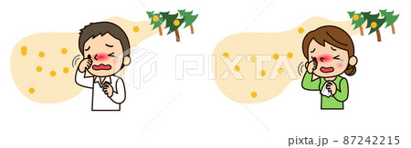 花粉症の男女二人 花粉症の男女二人 87242215