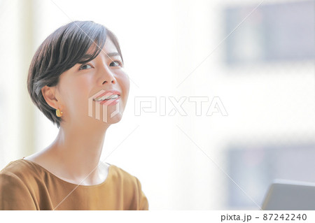窓際のビジネスウーマン_クローズアップ1 窓際のビジネスウーマン_クローズアップ1 87242240