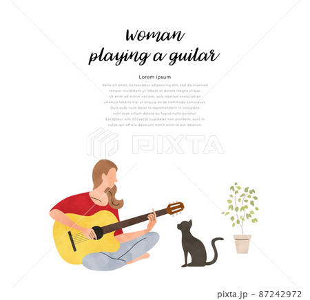 ベクターイラスト素材：ギターを弾く人物 87242972