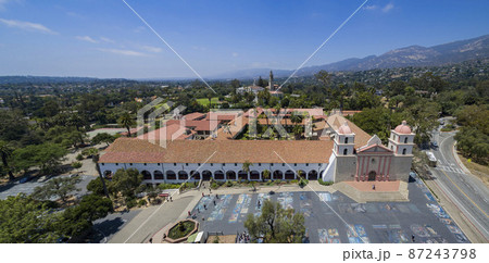 Aerial view of the beautiful Old Misson Church Aerial view of the beautiful Old Misson Church 87243798