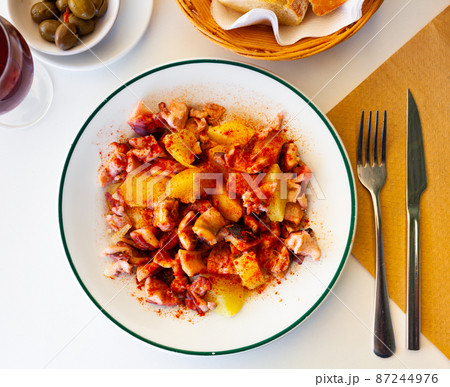Dish of Spanish cuisine is the octopus in Galician Dish of Spanish cuisine is the octopus in Galician 87244976