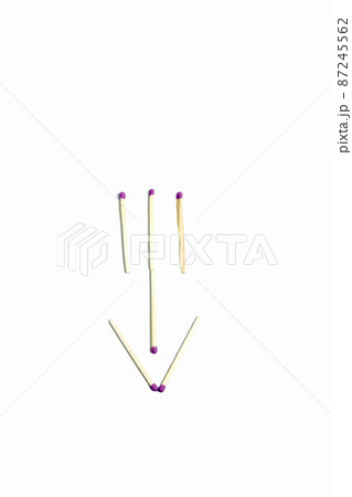 The figure laid out from matches on a white background. Isolate. Symbol. Smile. The figure laid out from matches on a white background. Isolate. Symbol. Smile. 87245562