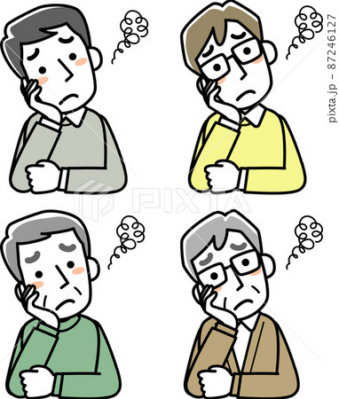 困っている男性の上半身セット 困っている男性の上半身セット 87246127