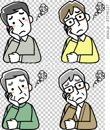 困っている男性の上半身セット 困っている男性の上半身セット 87246127