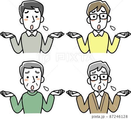 がっかりする男性の上半身セット 87246128