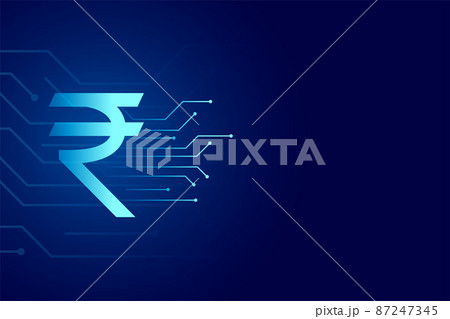 rupee symbol in digital technology background 87247345