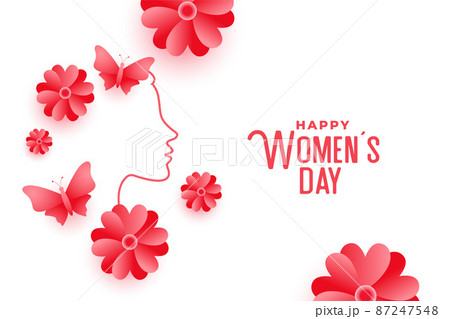 creative womens day flower and butterfly card design creative womens day flower and butterfly card design 87247548