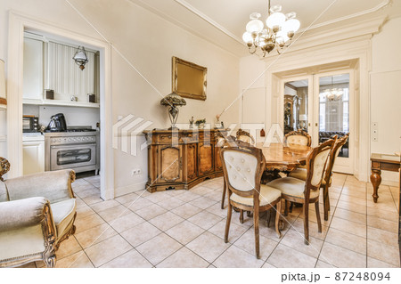 Dining room interior in modern urban appartment 87248094