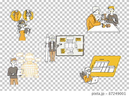 A set of creators who design various things Comical handwritten person illustrations A set of creators who design various things Comical handwritten person illustrations 87249001