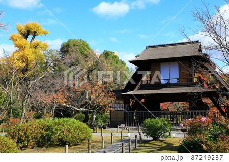 秋の東本願寺 渉成園 紅葉風景 秋の東本願寺 渉成園 紅葉風景 87249237