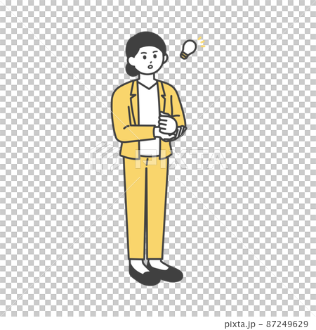 女性員工激發的面部表情插圖素材 女性員工激發的面部表情插圖素材 87249629