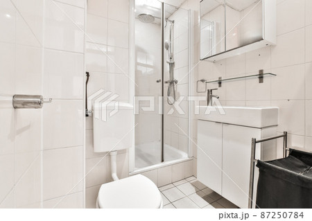 White ceramic toilet bowl with water tank White ceramic toilet bowl with water tank 87250784