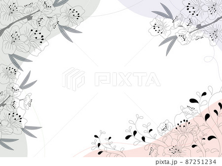 線画の花のシンプルな背景素材 87251234