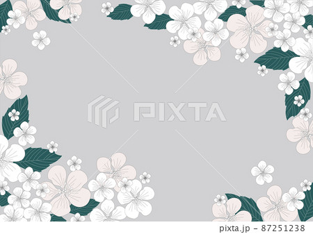 線画の花のシンプルな背景素材のイラスト素材 [87251238] - Pixta