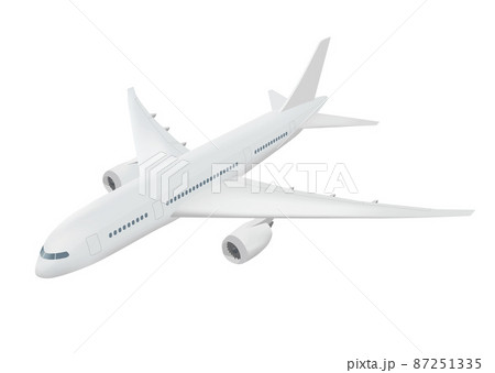 斜め上から見た飛行機 斜め上から見た飛行機 87251335