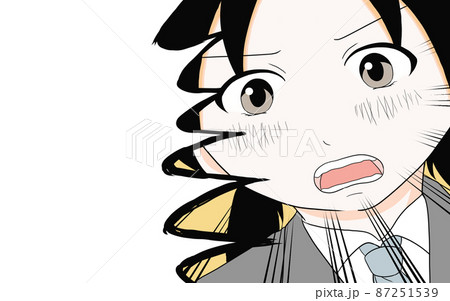 女の子が叫ぶイラストのイラスト素材