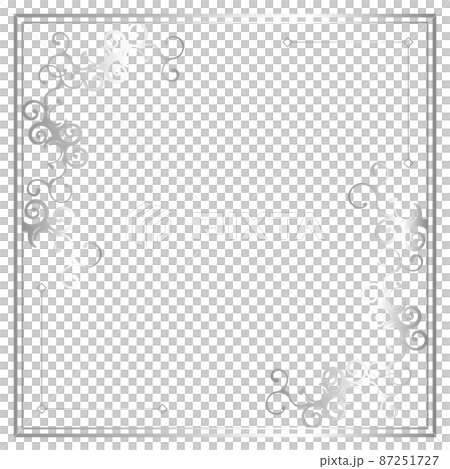 Luxury ornament frame square silver 87251727