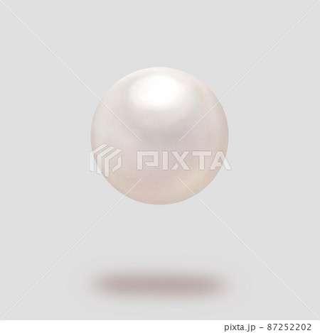 グレー背景の宙に浮いた真珠 グレー背景の宙に浮いた真珠 87252202