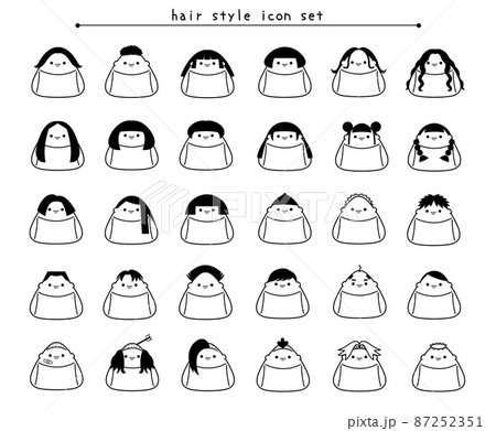 ヘアスタイルアイコンセット 87252351