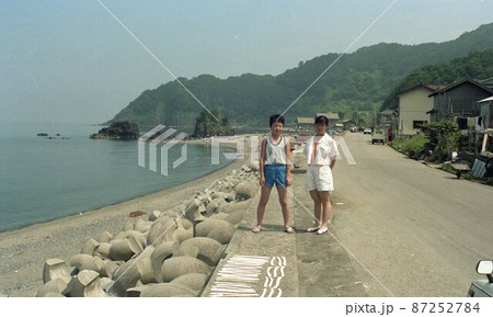 新潟県　村上市　笹川流付近の海岸　1988年　昭和63年　夏　 87252784
