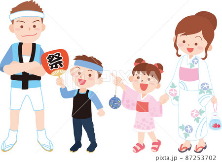 夏祭りのイメージ_人物4人 87253702