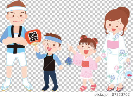 夏祭りのイメージ_人物4人 87253702