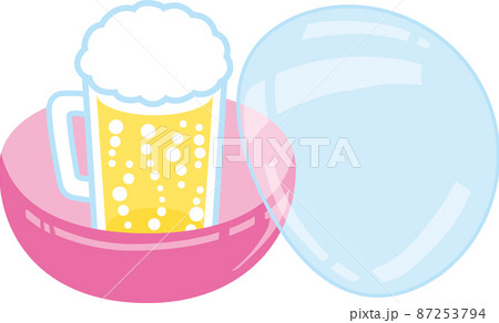 8月のガチャポン_ジョッキビール_カプセル半開き 87253794