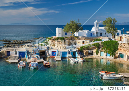 Mandrakia village in Milos island, Greece Mandrakia village in Milos island, Greece 87258155