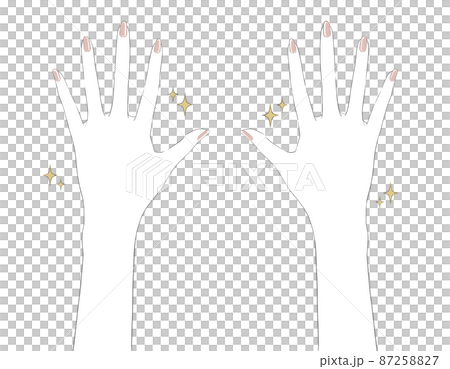 ハンドケアをして綺麗になった手のイラスト 87258827