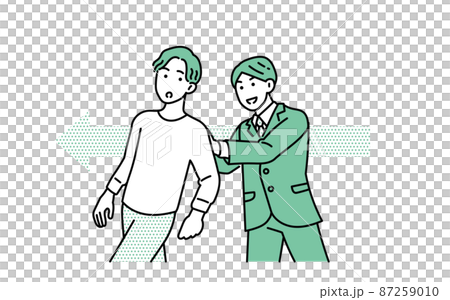 ナッジ 背中を押すビジネスパーソンのイラスト ナッジ 背中を押すビジネスパーソンのイラスト 87259010