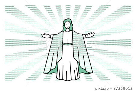 後光効果　ハロー効果　カリスマのある人のイラスト 87259012