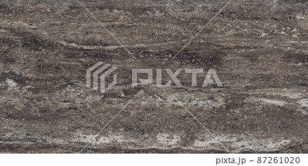 Brown marble texture banner background top view. Tiles natural stone floor with high resolution. Luxury abstract patterns. Marbling design for banner, wallpaper, packaging design template. 87261020