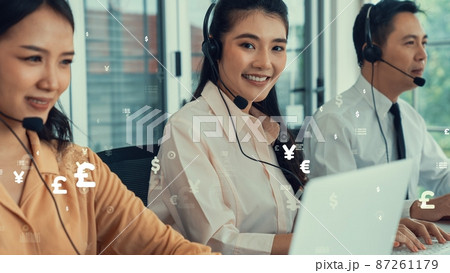 Customer support call center provide data with envisional graphic 87261179