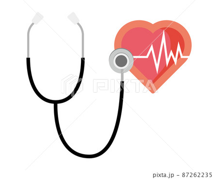聴診器 ハート 心臓のイラスト素材