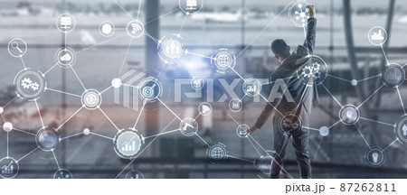 Workflow organisation structure on virtual screen. Business structure 87262811