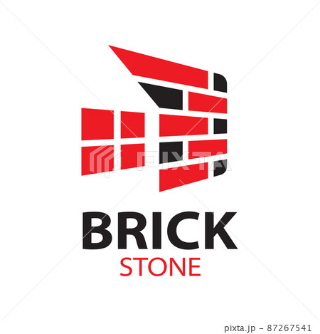 Vector set of logos brick stones, construction Vector set of logos brick stones, construction 87267541