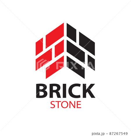 Vector set of logos brick stones, construction Vector set of logos brick stones, construction 87267549
