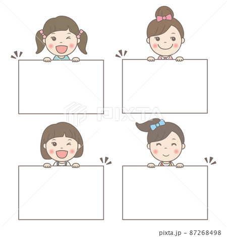 白フレームを持っている女の子	 87268498