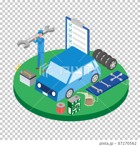 車のメンテナンスのイメージイラスト 87270562